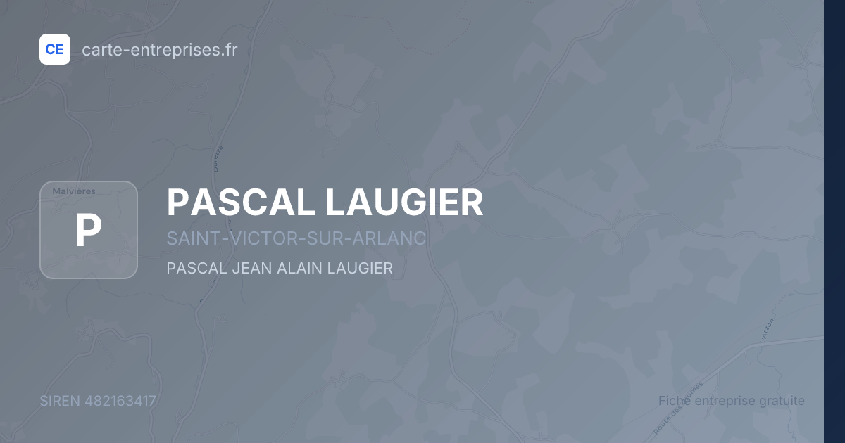PASCAL LAUGIER — 482163417 — fiche entreprise