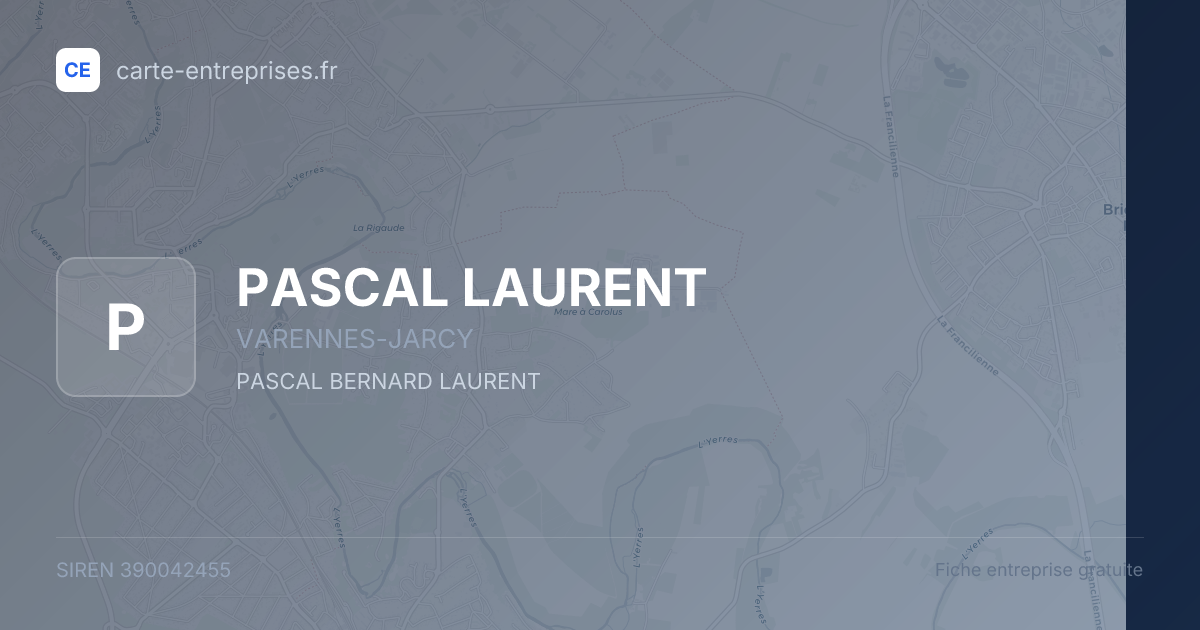 PASCAL LAURENT — 390042455 — fiche entreprise
