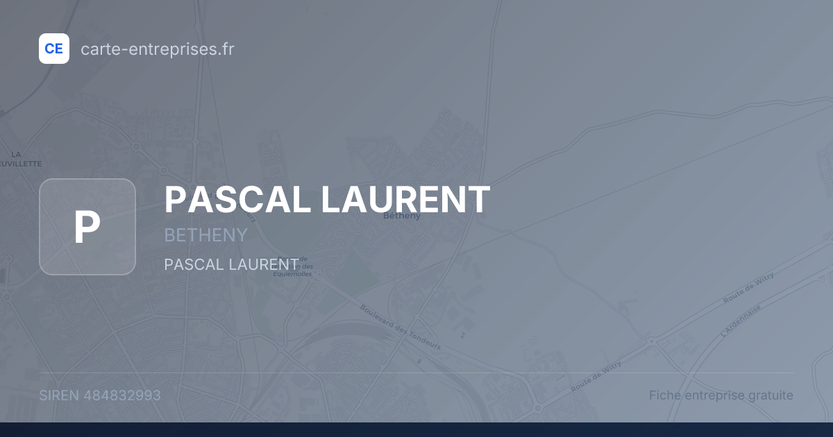 PASCAL LAURENT — 484832993 — fiche entreprise