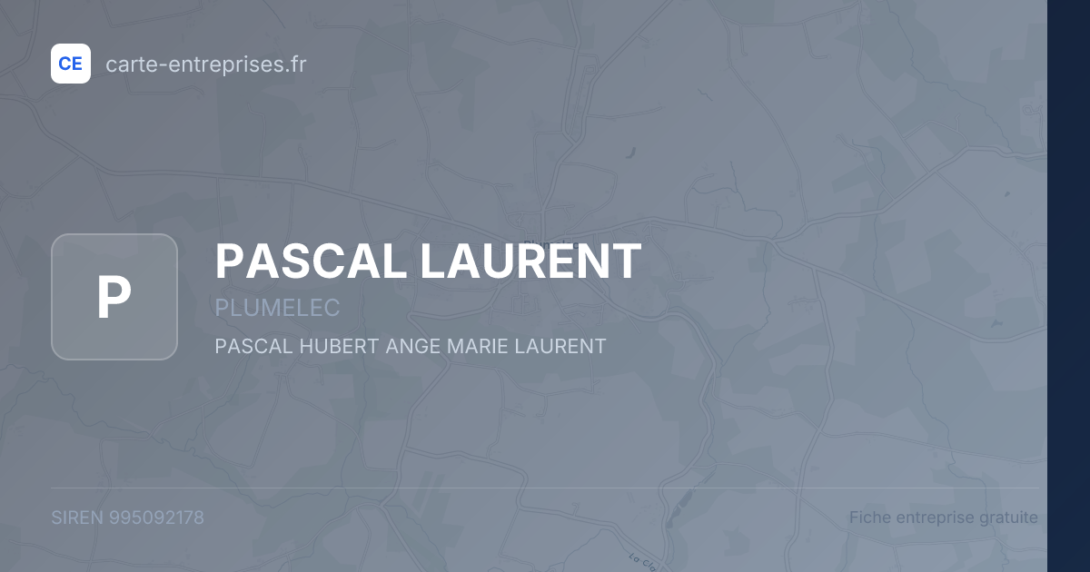 PASCAL LAURENT — 995092178 — fiche entreprise
