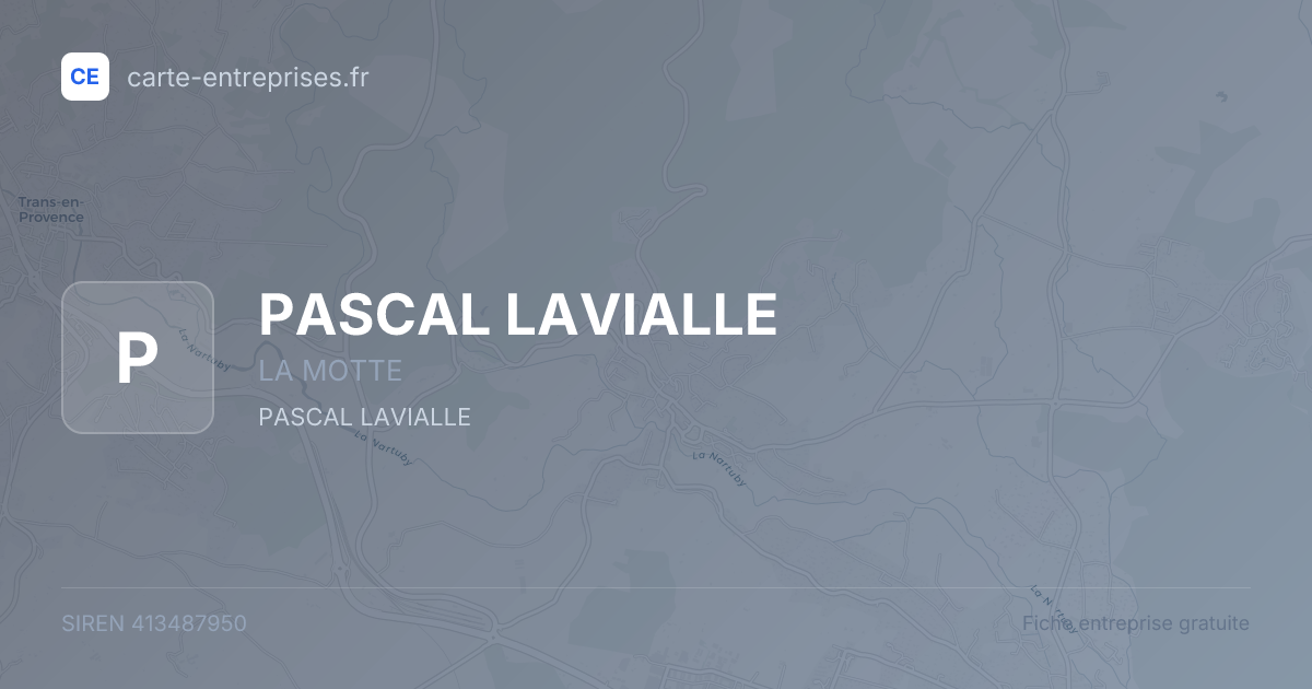 PASCAL LAVIALLE — 413487950 — fiche entreprise