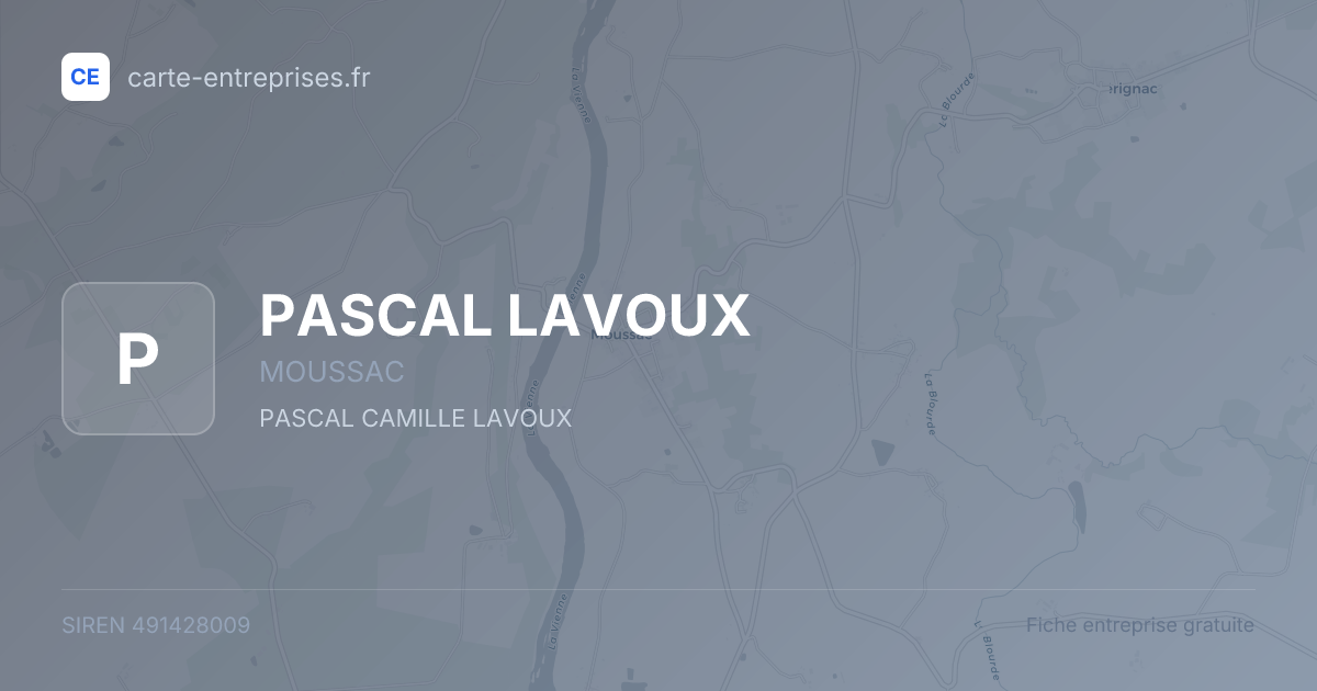 PASCAL LAVOUX — 491428009 — fiche entreprise