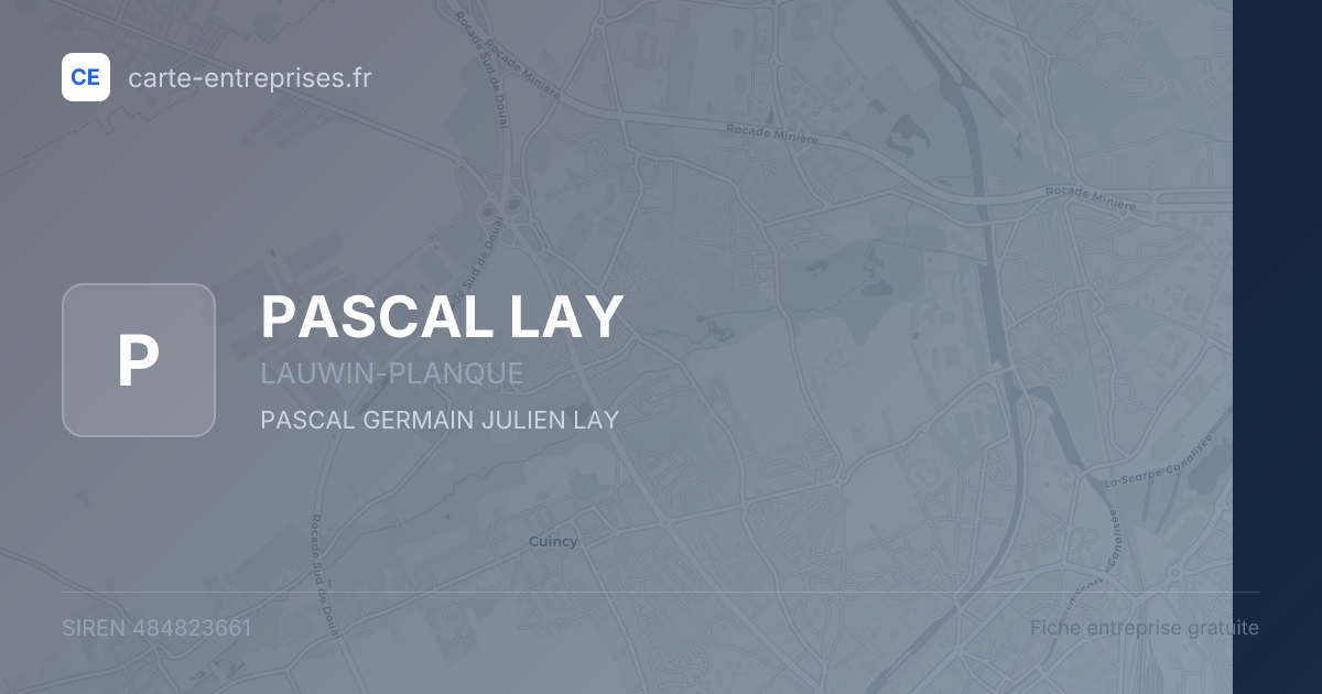 PASCAL LAY — 484823661 — fiche entreprise