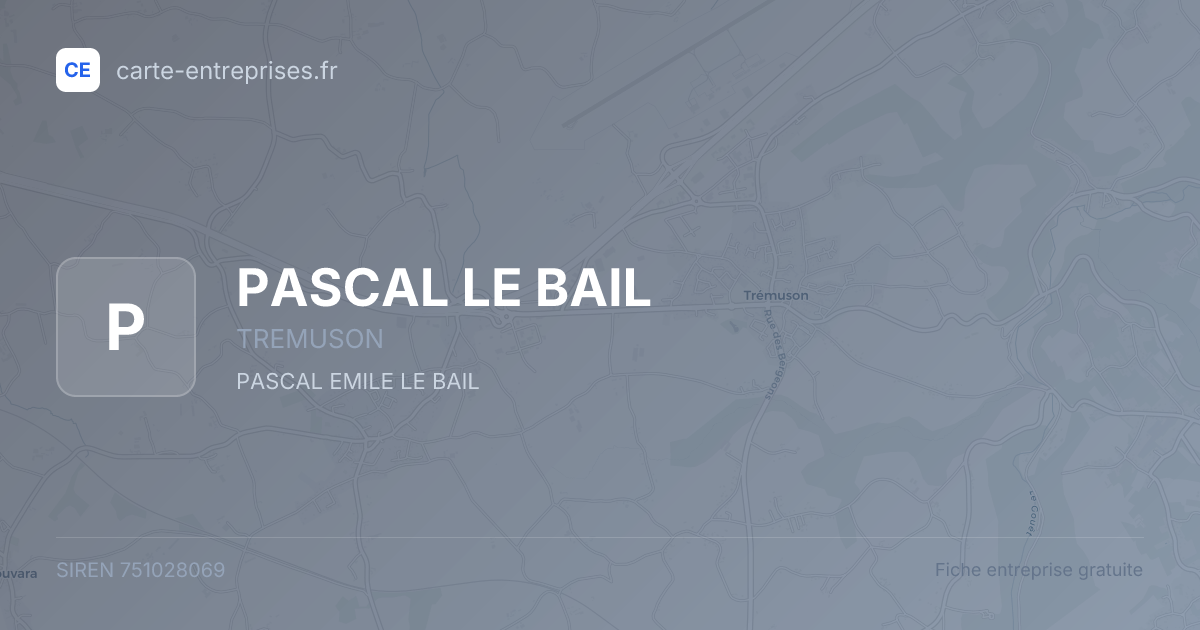 PASCAL LE BAIL — 751028069 — fiche entreprise