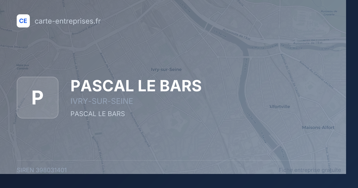 PASCAL LE BARS — 398031401 — fiche entreprise