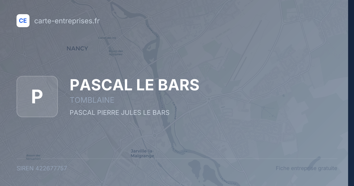 PASCAL LE BARS — 422677757 — fiche entreprise