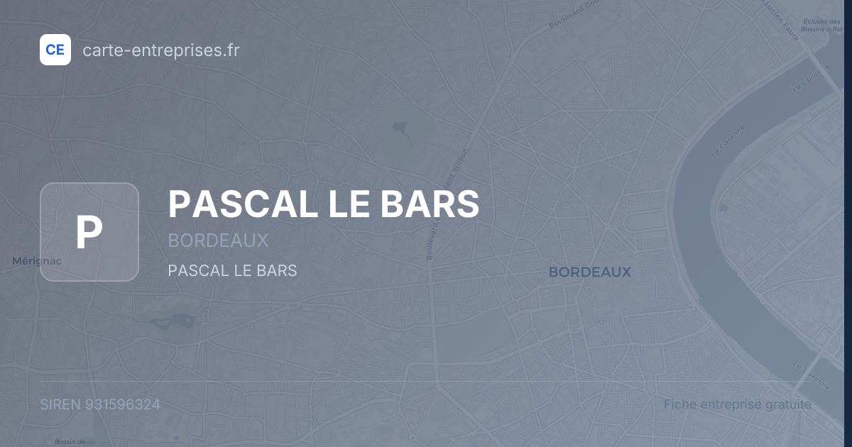 PASCAL LE BARS — 931596324 — fiche entreprise