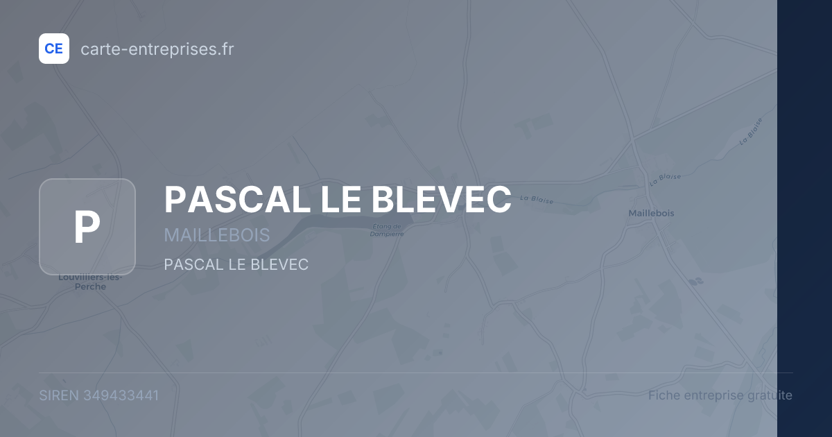 PASCAL LE BLEVEC — 349433441 — fiche entreprise