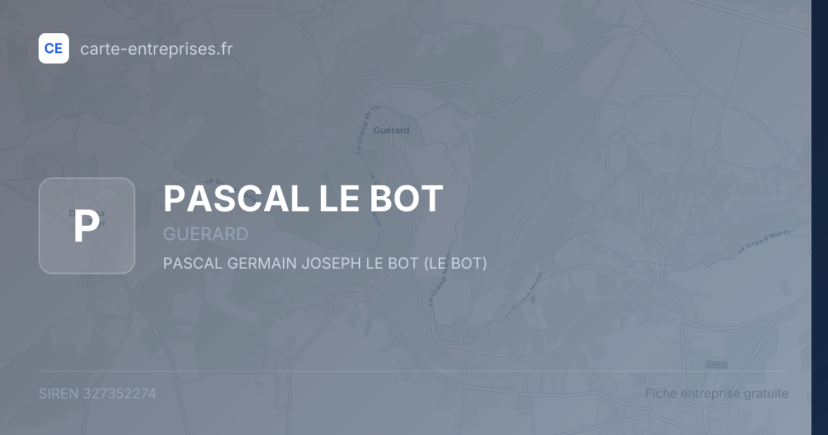PASCAL LE BOT — 327352274 — fiche entreprise