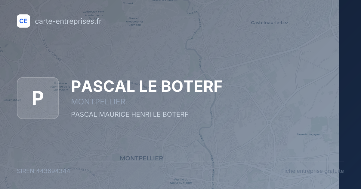 PASCAL LE BOTERF — 443694344 — fiche entreprise