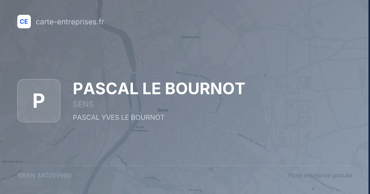PASCAL LE BOURNOT — 340209980 — fiche entreprise
