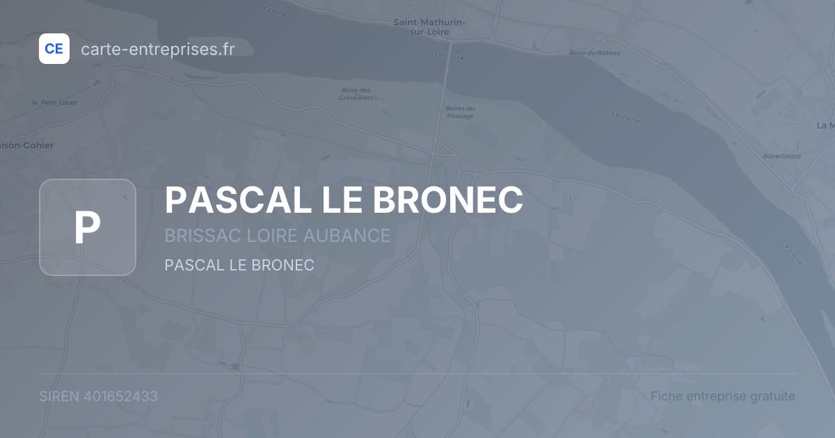 PASCAL LE BRONEC — 401652433 — fiche entreprise