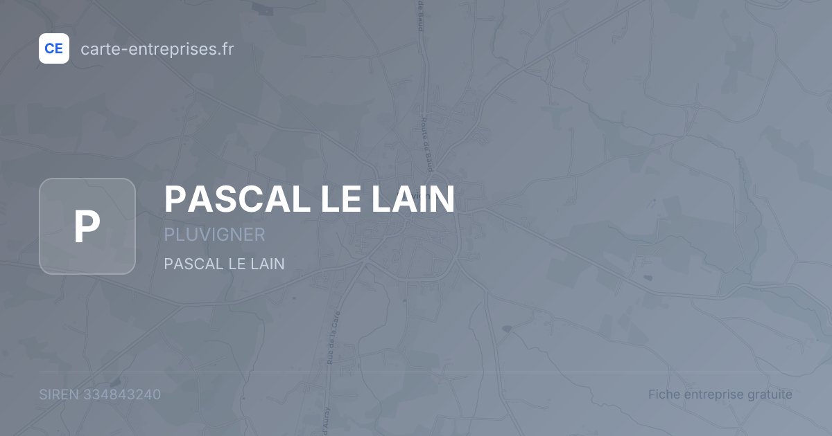 PASCAL LE LAIN — 334843240 — fiche entreprise