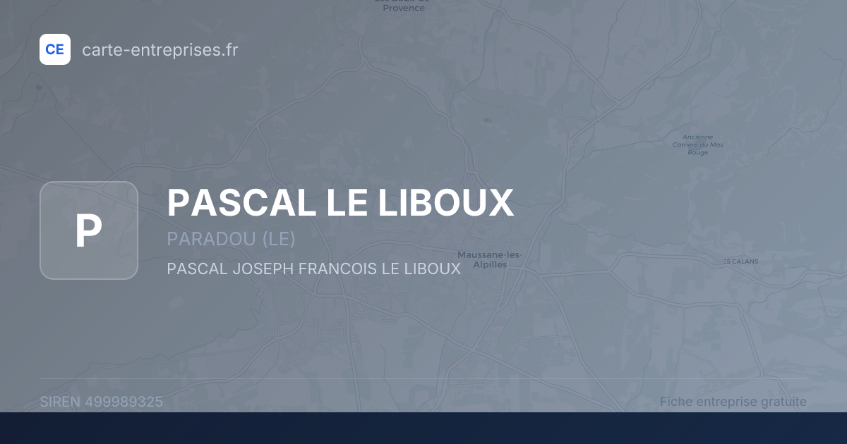 PASCAL LE LIBOUX — 499989325 — fiche entreprise