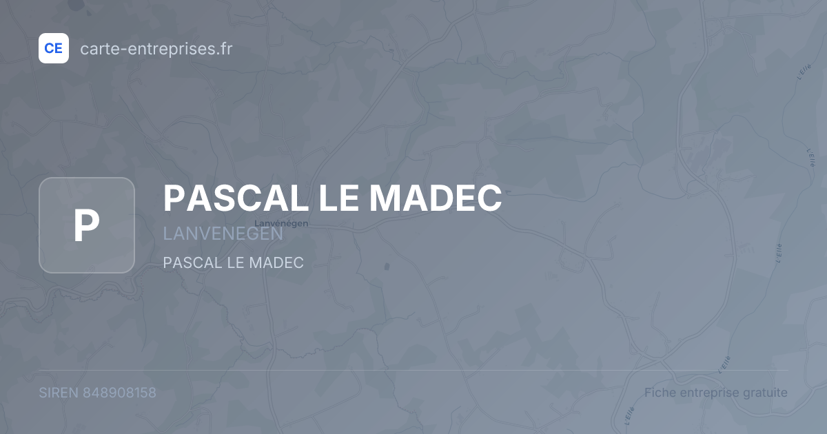 PASCAL LE MADEC — 848908158 — fiche entreprise