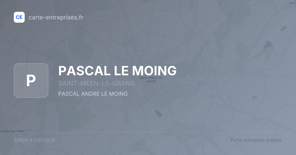 PASCAL LE MOING — 412975674 — fiche entreprise