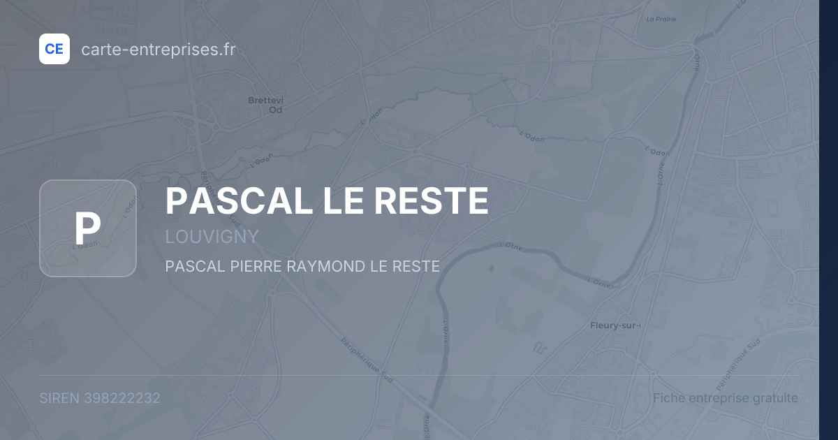 PASCAL LE RESTE — 398222232 — fiche entreprise