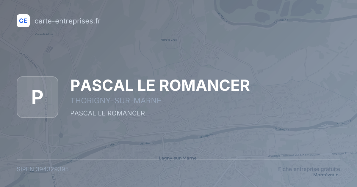 PASCAL LE ROMANCER — 394329395 — fiche entreprise