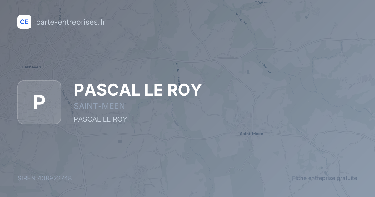 PASCAL LE ROY — 408922748 — fiche entreprise