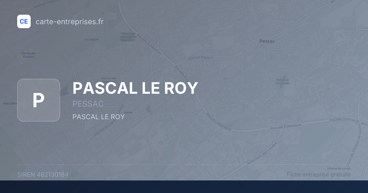 PASCAL LE ROY — 482130184 — fiche entreprise
