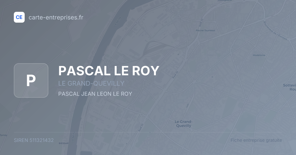 PASCAL LE ROY — 511321432 — fiche entreprise
