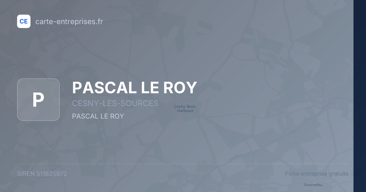 PASCAL LE ROY — 511625972 — fiche entreprise