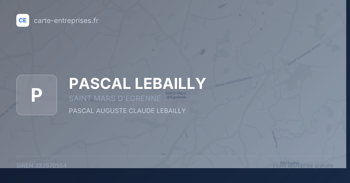 PASCAL LEBAILLY — 333570554 — fiche entreprise
