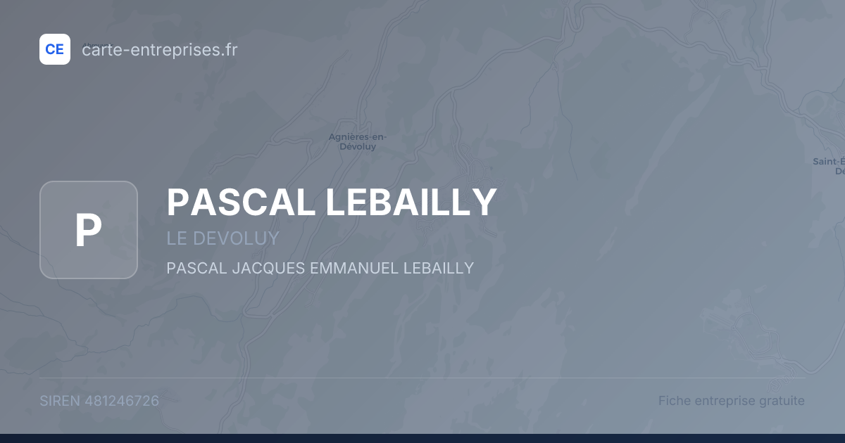 PASCAL LEBAILLY — 481246726 — fiche entreprise