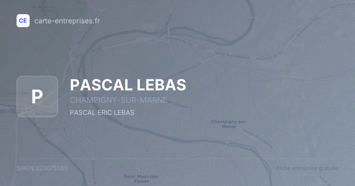 PASCAL LEBAS — 323075580 — fiche entreprise