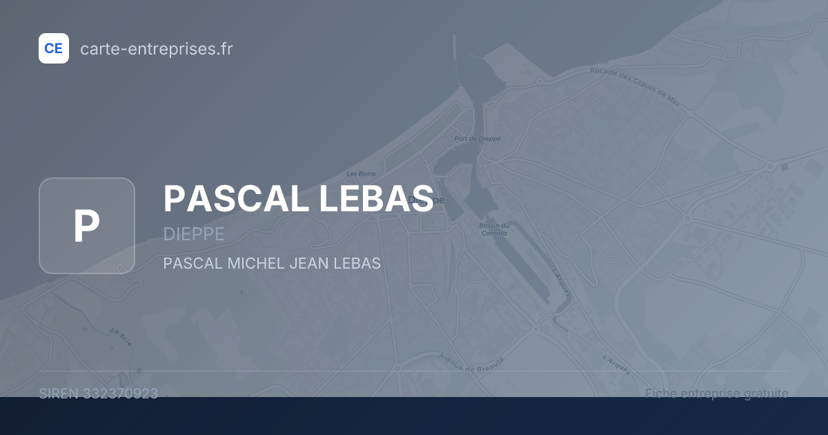 PASCAL LEBAS — 332370923 — fiche entreprise