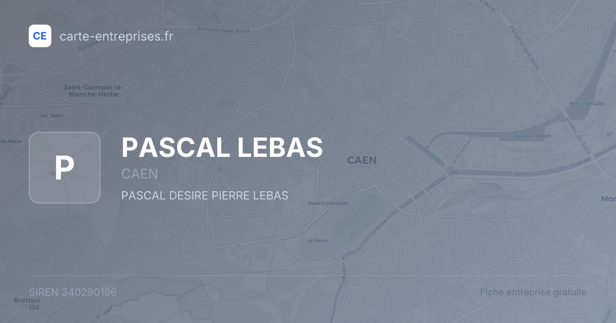 PASCAL LEBAS — 340290196 — fiche entreprise