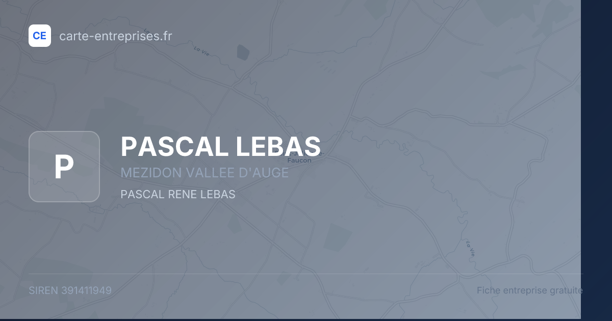 PASCAL LEBAS — 391411949 — fiche entreprise