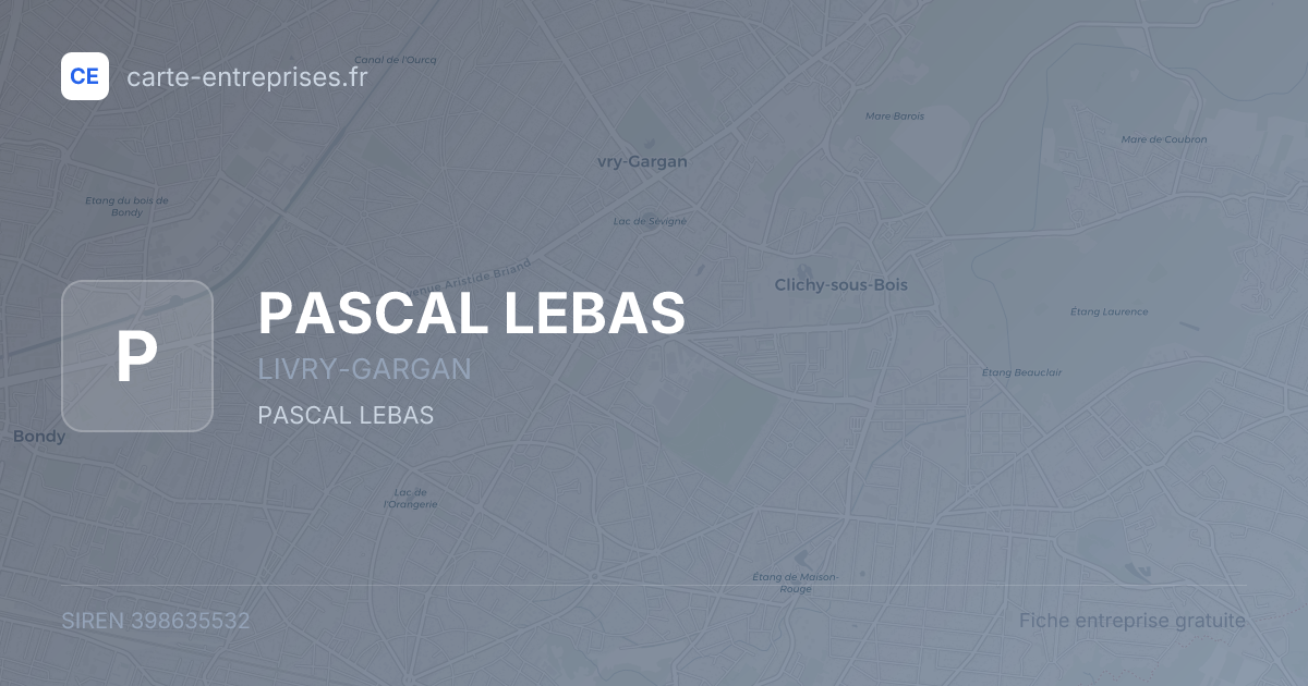 PASCAL LEBAS — 398635532 — fiche entreprise