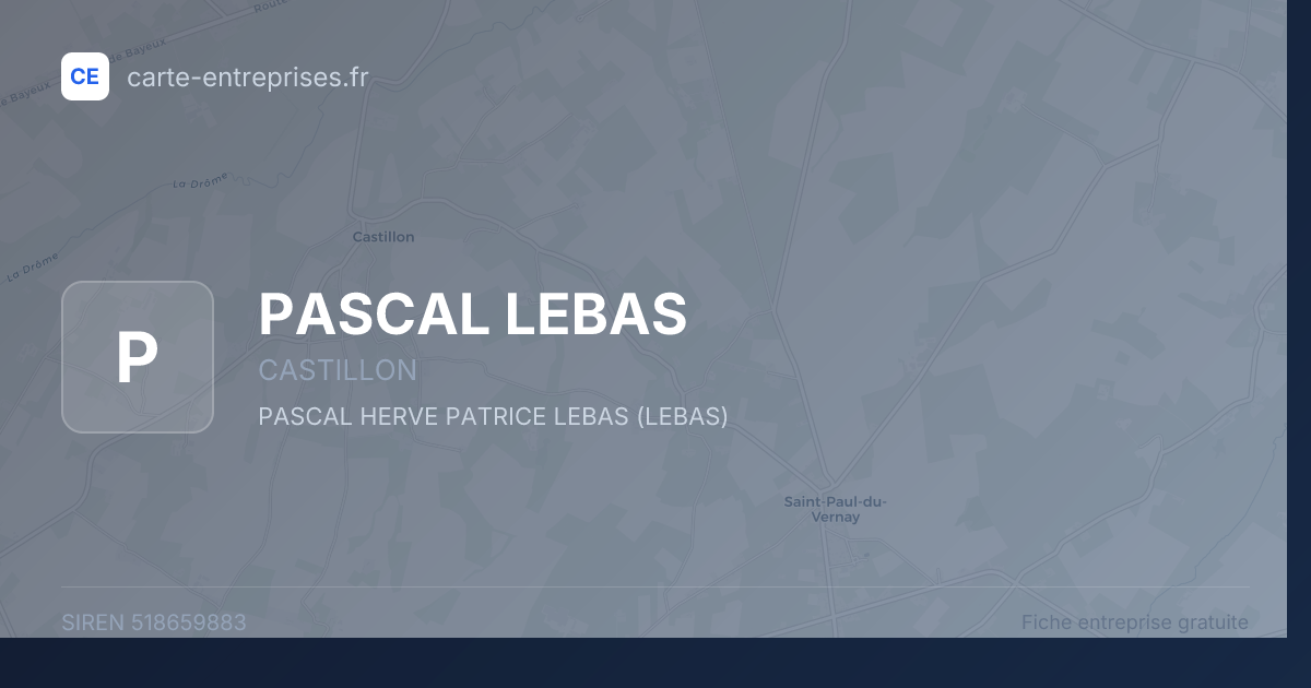 PASCAL LEBAS — 518659883 — fiche entreprise
