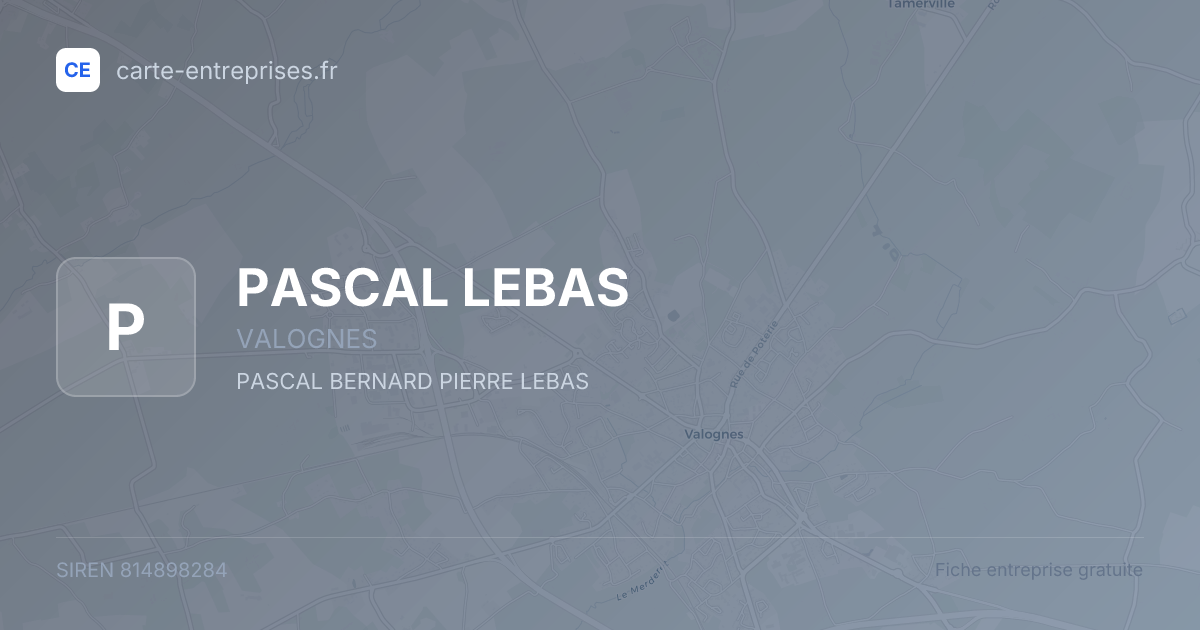 PASCAL LEBAS — 814898284 — fiche entreprise