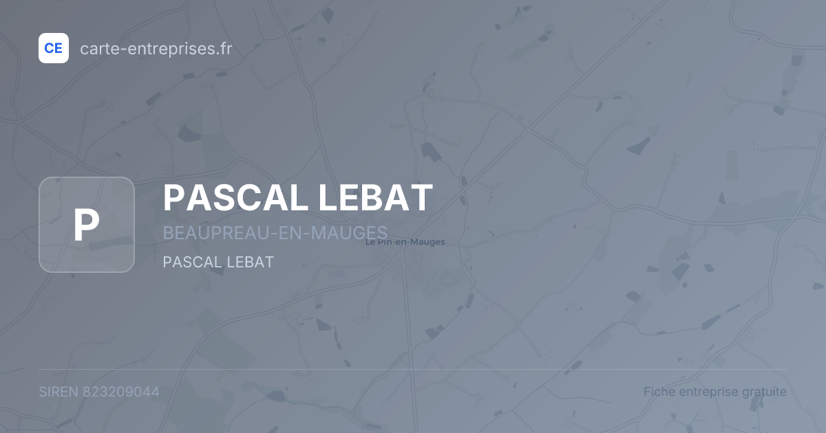 PASCAL LEBAT — 823209044 — fiche entreprise