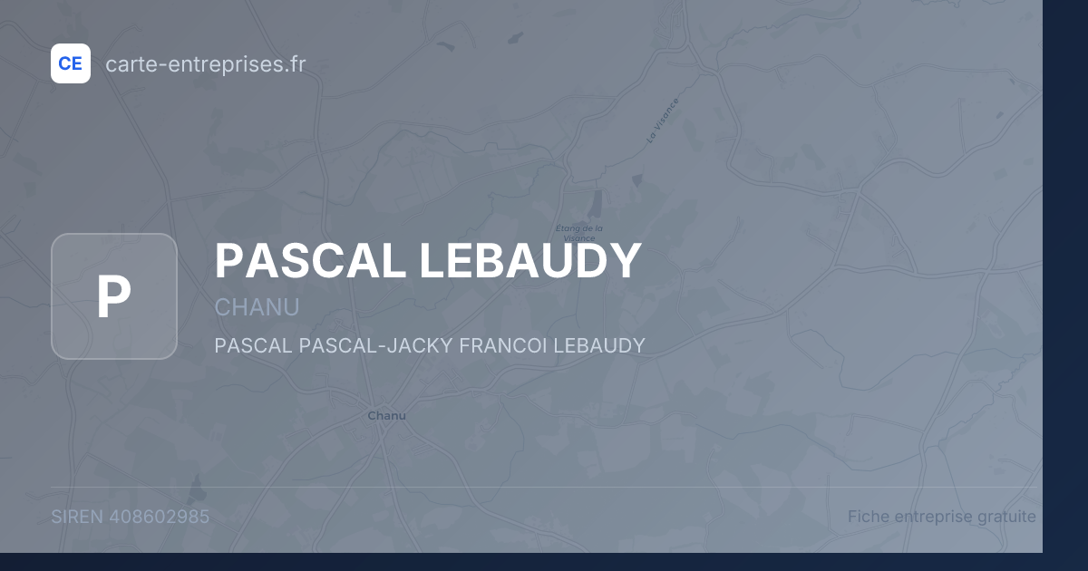 PASCAL LEBAUDY — 408602985 — fiche entreprise
