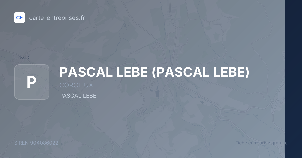 PASCAL LEBE — 904086022 — fiche entreprise