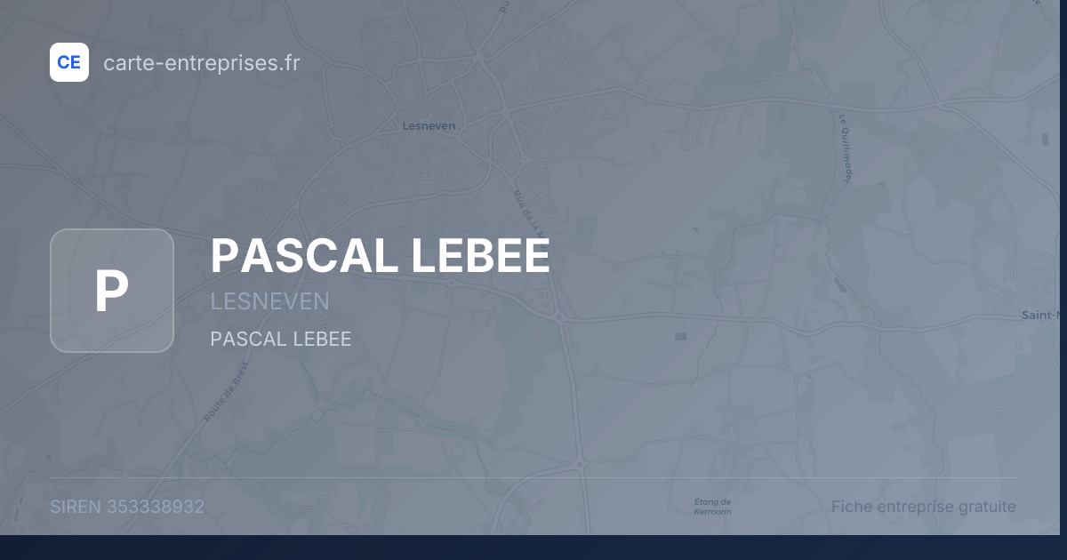 PASCAL LEBEE — 353338932 — fiche entreprise