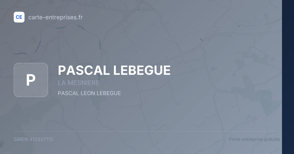 PASCAL LEBEGUE — 413327115 — fiche entreprise