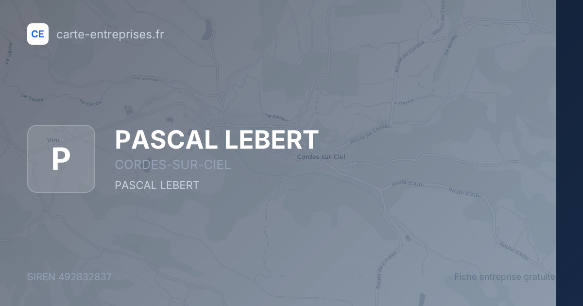 PASCAL LEBERT — 492832837 — fiche entreprise