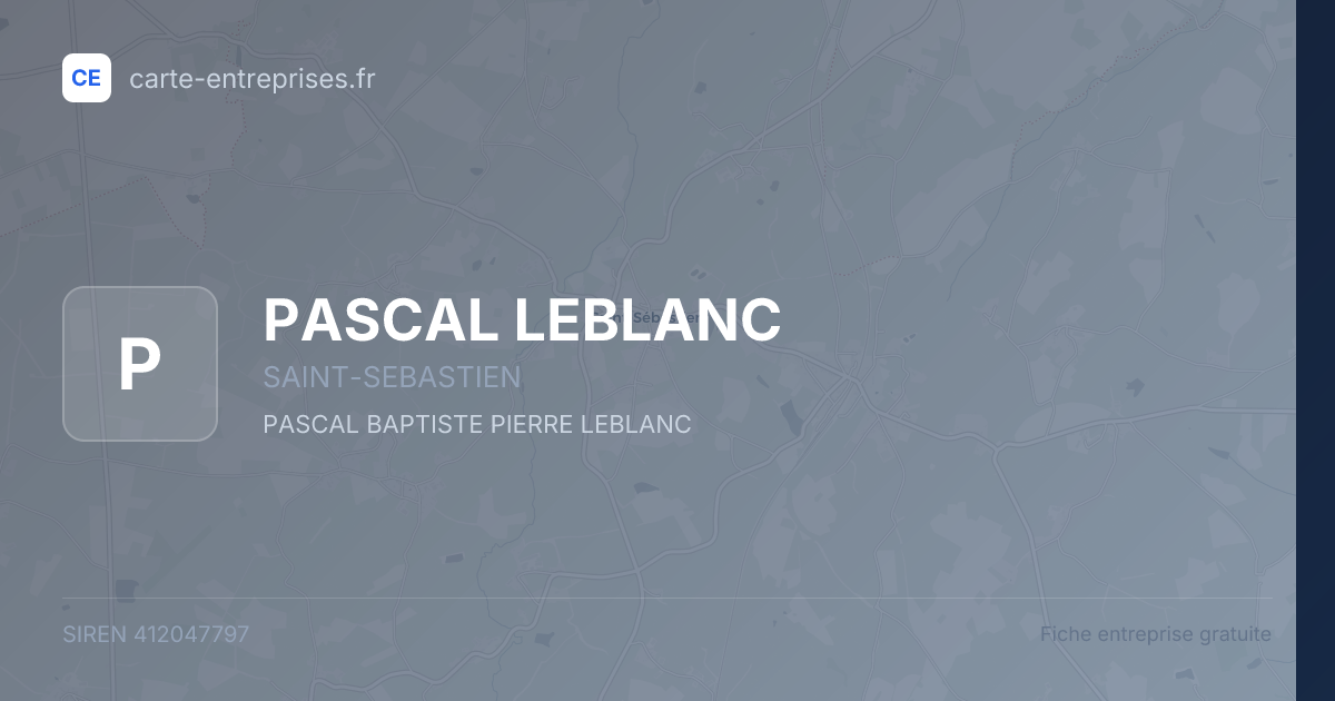 PASCAL LEBLANC — 412047797 — fiche entreprise