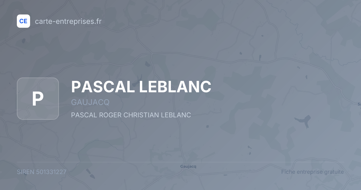 PASCAL LEBLANC — 501331227 — fiche entreprise