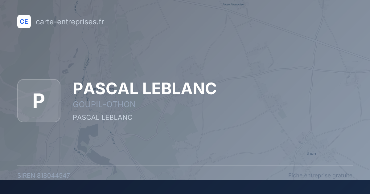 PASCAL LEBLANC — 818044547 — fiche entreprise