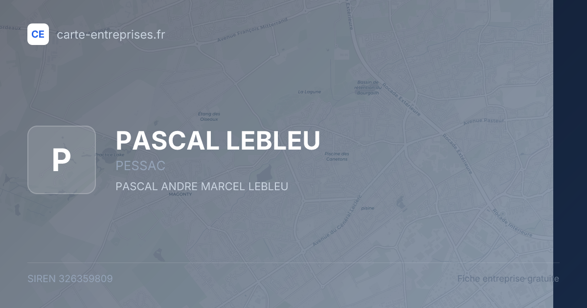 PASCAL LEBLEU — 326359809 — fiche entreprise
