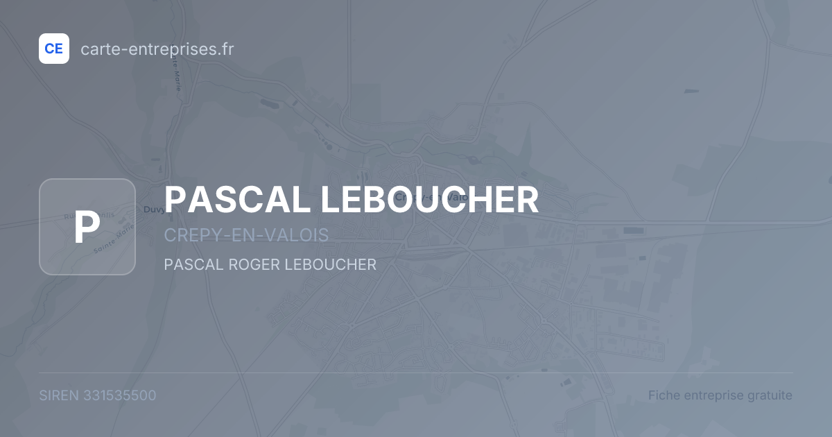 PASCAL LEBOUCHER — 331535500 — fiche entreprise