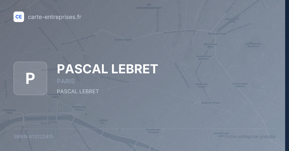 PASCAL LEBRET — 413222415 — fiche entreprise