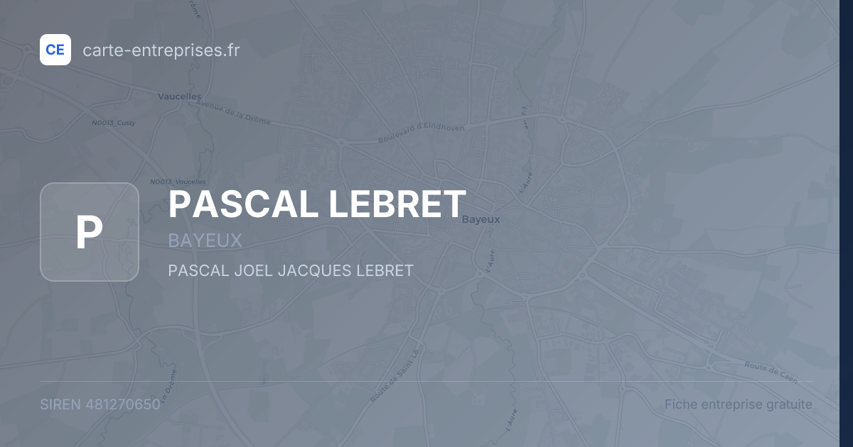 PASCAL LEBRET — 481270650 — fiche entreprise
