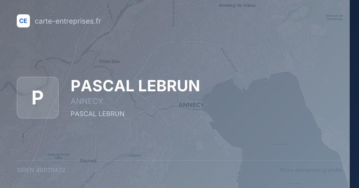 PASCAL LEBRUN — 400111472 — fiche entreprise
