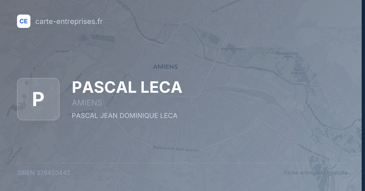 PASCAL LECA — 378420442 — fiche entreprise